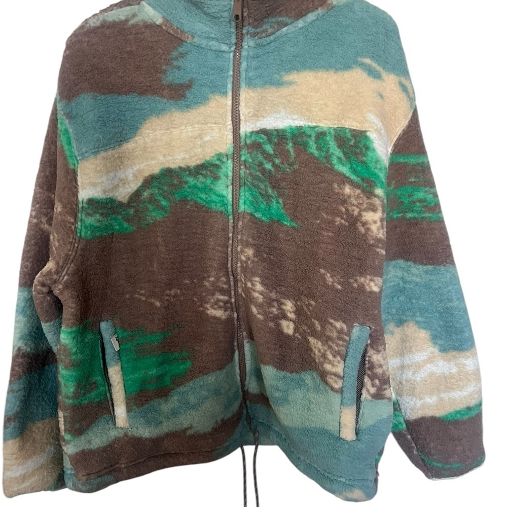 Levi's Atlas Sherpa Mountain Landscape Fleece - Mink - Size Small - Picture 6 of 14